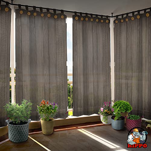 Image of HIPPO HDPE 230 GSM Outdoor Loop Curtain (Desert-Storm, 4.5FTX8FT, Pack of 2)