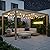 PURPLE LEAF Louvered Pergola 10' x 14' Outdoor Wood Grain Aluminum Pergola with 24 White LED String Lights Adjustable Roof Retractable Patio Rainproof Hardtop Gazebo for Deck Backyard Garden