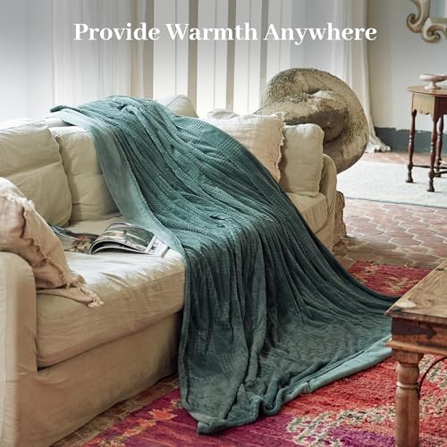 Electric Blanket Full Size 72''X84'' - Heated Blanket with Single Control Fast Heating 9 Heating Levels & 10 Hours Auto Off,ETL Certified Machine Washable (Green)
