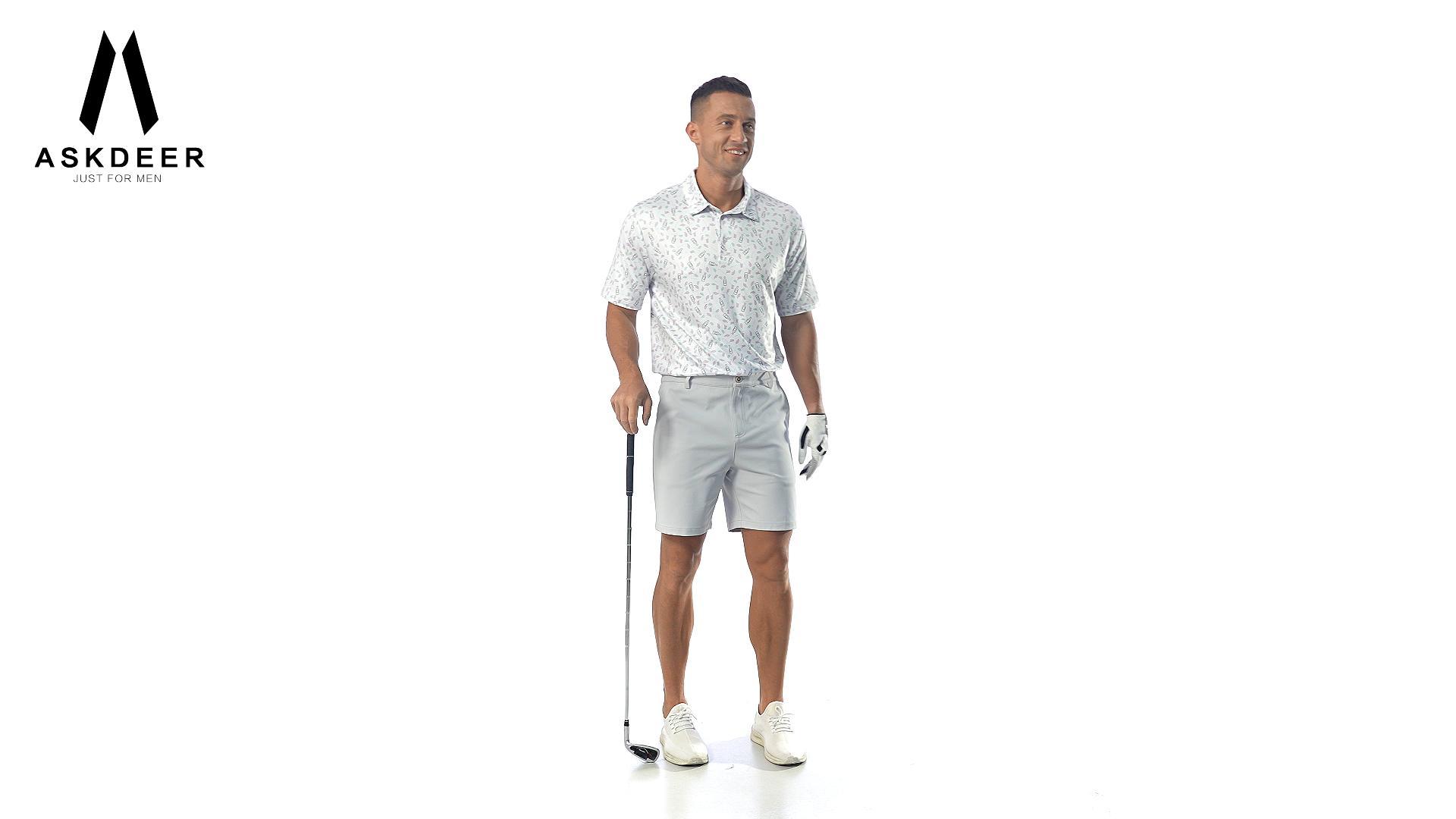 Askdeer Polo de golf para hombre manga corta rendimiento dry fit absorbe humedad camiseta casual para golf miniatura 7