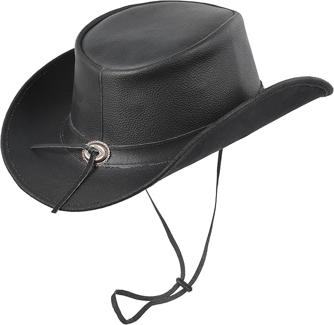 Leather Cowboy Hat for Men Women Lightweight Handcrafted Western Shapeable Wide Brim | Western Hats for Men - Image 2