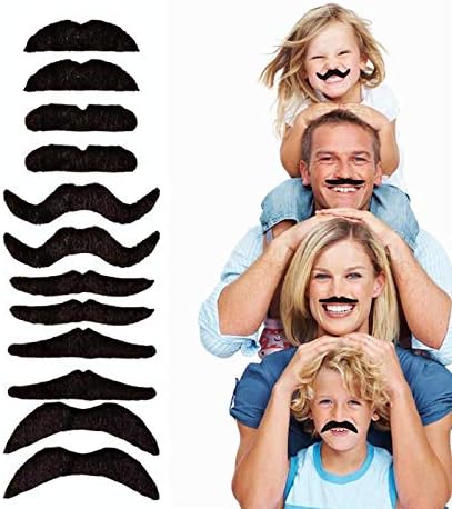 Juego de 12 bigotes falsos para fiestas Halloween Navidad para tu cumpleaños novedad y juguete para Halloween fiestas niños regalo recuerdos