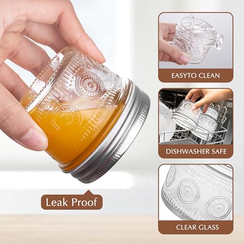 Image of Amzcku 4 oz Vintage Mason Jars with Lids, Regular Mouth Canning Jar, Safe For Storage, Canning, Pickling, Preserving, Fermenting, DIY Crafts & Decor 24 Pack