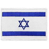 Israel Flag Embroidered Patch Jewish Star of David Iron-On Israeli National Emblem