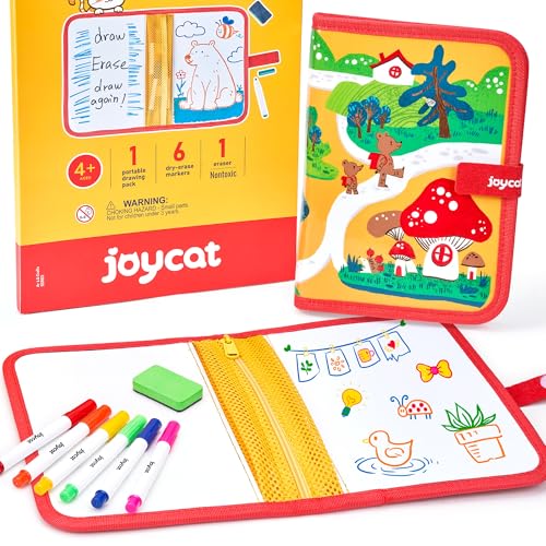 10-Inch Dual-Sided Dry Erase Travel Board for Kids with Zippered