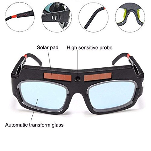 1 Pair Black Solar Auto Darkening Welding Goggle Safety Protective Welding Glasses Mask Helmet, Eyes Goggles Mask Anti-Flog Anti-Glare Goggles #TOP1