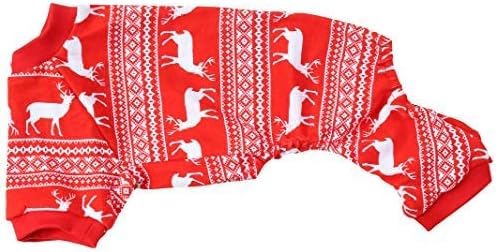 Christmas Dog Pajama Reindeer Pet Dog Pajamas Jumpshit for Large Dogs Cotton Back 23" XLarge Red, Red Reindeer - Image 3