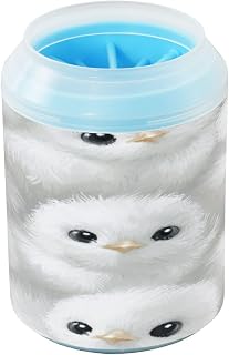 Dog Paw Cleaner Cute White Chickens Portable Dog Paw Washer, Pet Foot Cleaner, Muddy Paw Cleaner for Small Medium Large Breed Dogs/Cats