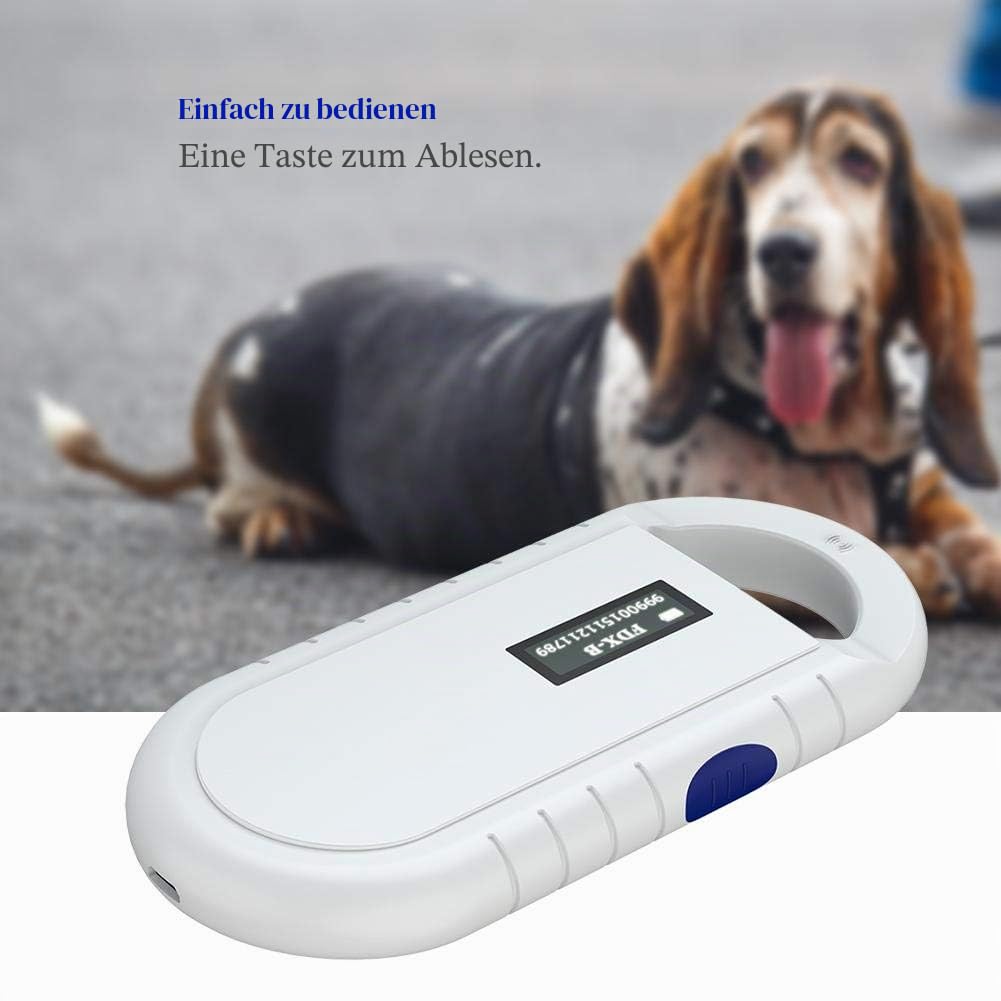 RFID Leser, Tragbarer Tier Chip Leser Haustier Mikrochip Scanner Universaler RFID Leser für ISO 11784/11785, RFID Hintergrundbeleuchtungs Bildschirm FDX B ID64