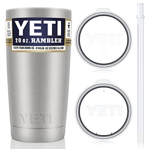 YETI Tumbler with Straw Lid Set, 2 Lids included, 20 oz.