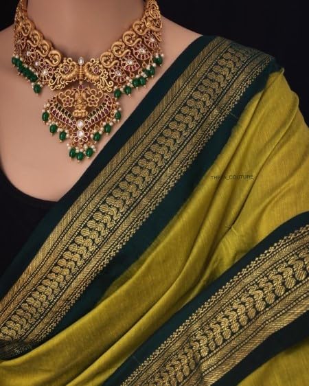 Image of South Cotton Gadwal Saree for Women | Celebrity Inspired Traditional Ethnic Wear | Chettinad & Kalyani Cotton Sarees | Soft Cotton Saree with Blouse Piece