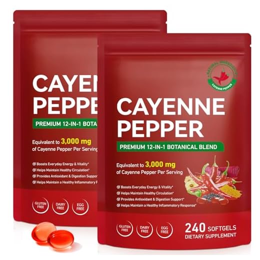 FANSHI Cayenne Pepper Softgels Supplement, 2 PCS, 240 Capsules