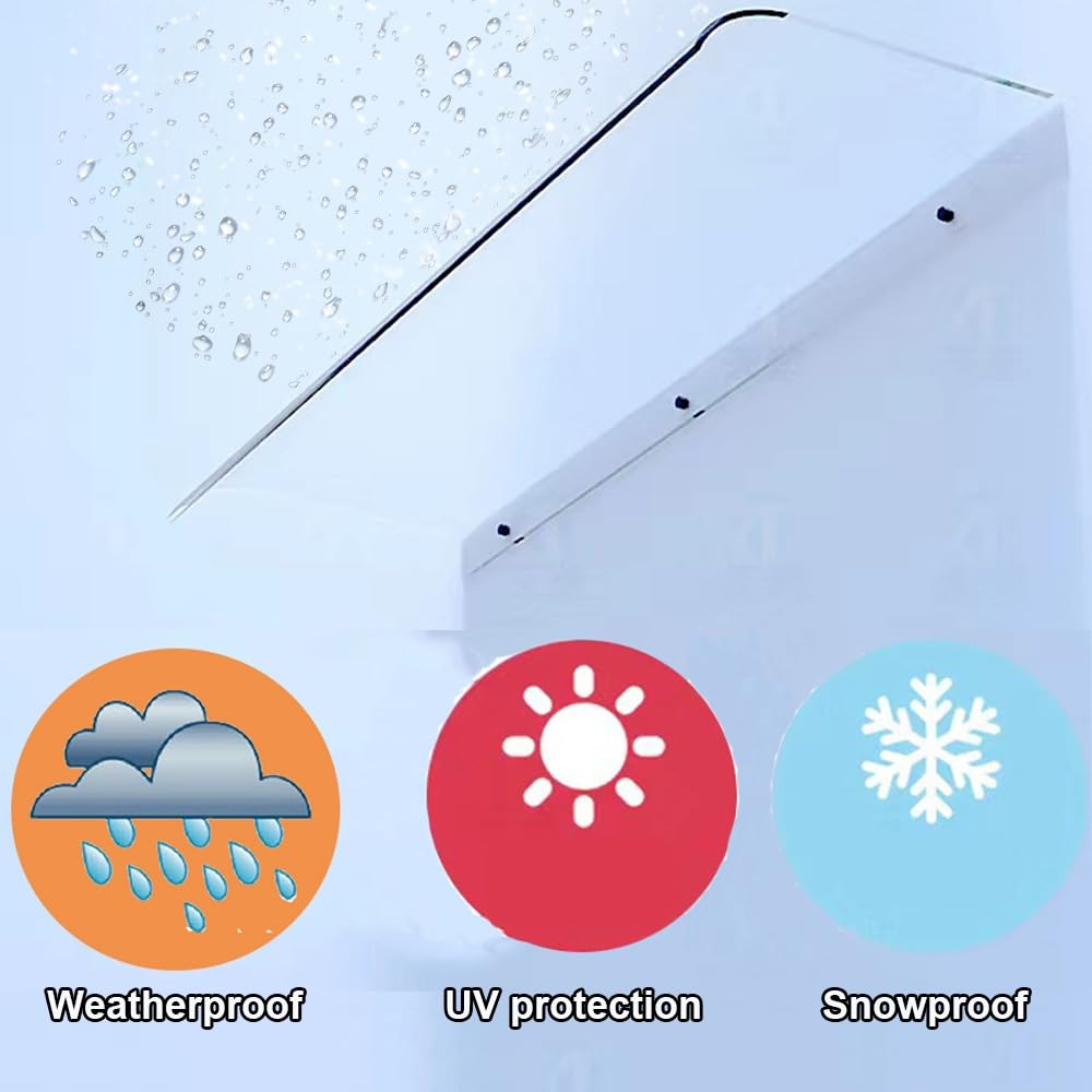 Auvent De Fenêtre 40 70 90 120 180 280 500cm Auvent De Porte Transparents en Polycarbonate Marquise Porte D'Entree Terrasse Toit Abri Banne Protection