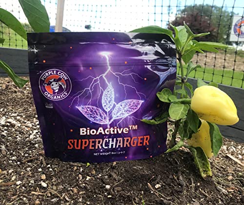 Purple Cow Organics Bioactive Supercharger, 8 Oz Pouch, Organic, For All Plants, Easy-To-Use Soluble 3-0-7 Fertilizer With Humic Acid And Calcium #TOP3