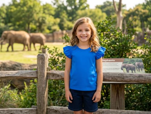 Image of Magic Park 1-14Y Toddler Ruffle T Shirt Girls Solid Color Blouse Kids Girl Short Long Sleeve Tops Casual Tee