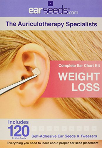 Weight Loss Ear Seed Kit- 120 Vaccaria Ear Seeds, Stainless Steel Tweezer