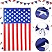 Maazusa Mens American Flag Costume Cape Set, 4th of July Vintage 80's American Uncle Sam Hat Flag Cape Fashion Sunglasses Fake Beard for Independence Day Celebration