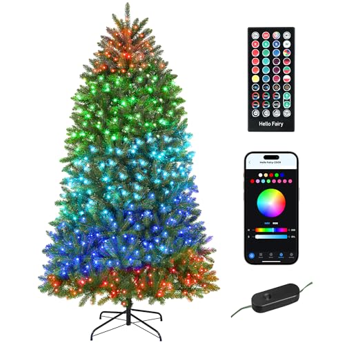 HOMCOM 6ft Smart Prelit Christmas Tree with Full-Spectrum RGB Dimmable