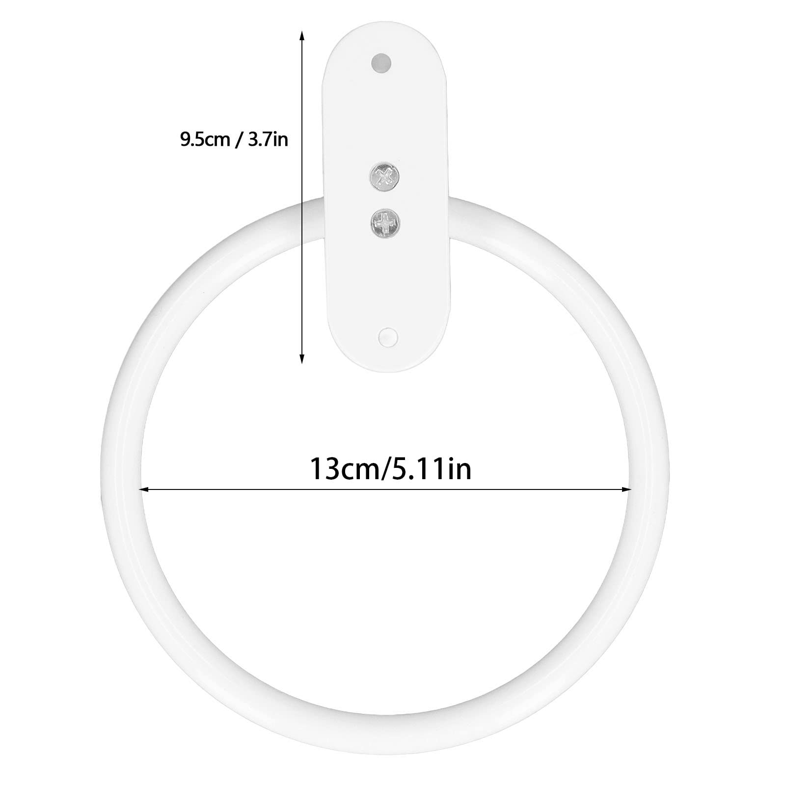 Bathroom Towel Holder Wall Mounted, Heavy Duty Aluminium Alloy Towel Rack, Space Saving Round White Bathroom Accessory for Home Use - Image 4