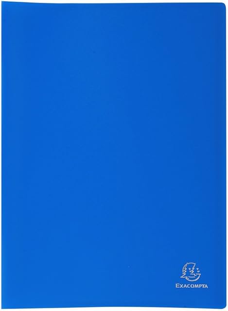 Exacompta - Ref 8547E - Soft PP Display Book - Suitable for A4 Documents, Made from Polypropylene, Lightweight, 40 Pockets, 80 Viewing Pages - Blue Cover