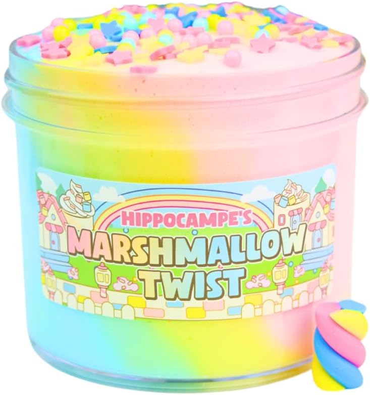Marshmallow Twist Slime (SCENTED) | Handmade Slime | Hippocampe Slimes (4OZ)