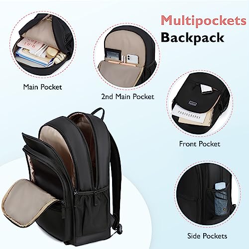 mommore School Backpack 3 Large Compartments Work Bookbag Water Resistant Lightweight Backpacks Casual Travel Backpack3