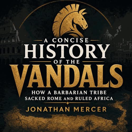 Diseño de la portada del título A Concise History of the Vandals: How a Barbarian Tribe Sacked Rome and Ruled Africa