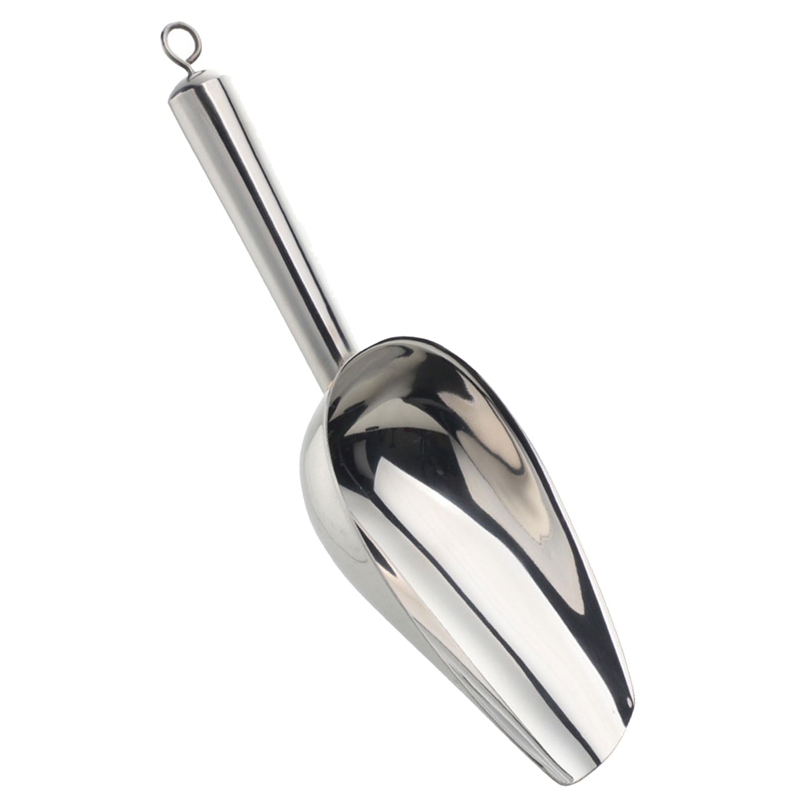 Tsophreniq Rustproof Stainless Steel Scooping Tool Ergonomic Handle Scooper Multipurpose Use in Kitchen Cafes with Storage Hook Kitchen Ice Shovel for Food Handling
