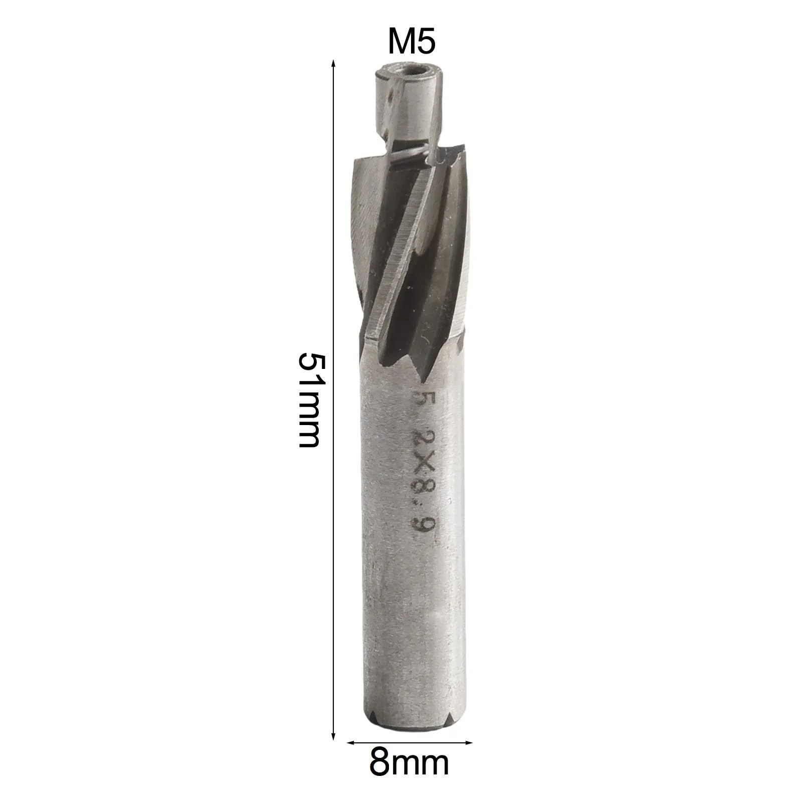 Punta svasatrice pilotata HSS, Fresa for Viti a Testa cilindrica, utensile for fresatura a Svasata, 1 pz(M5)