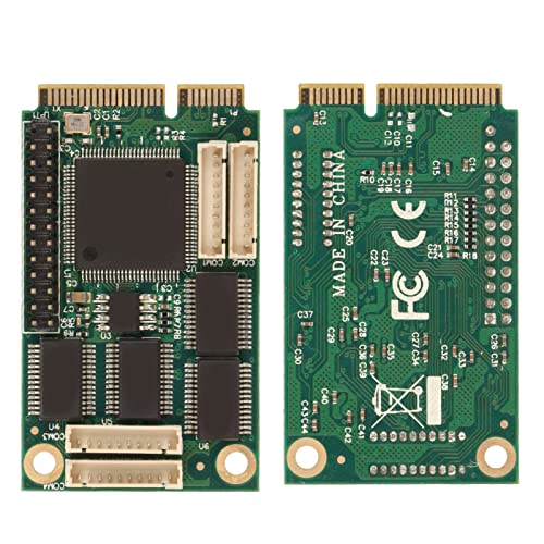 Tarjeta de expansión serie PCIE CH384L 4S DB9 RS232 con cables y biseles 4