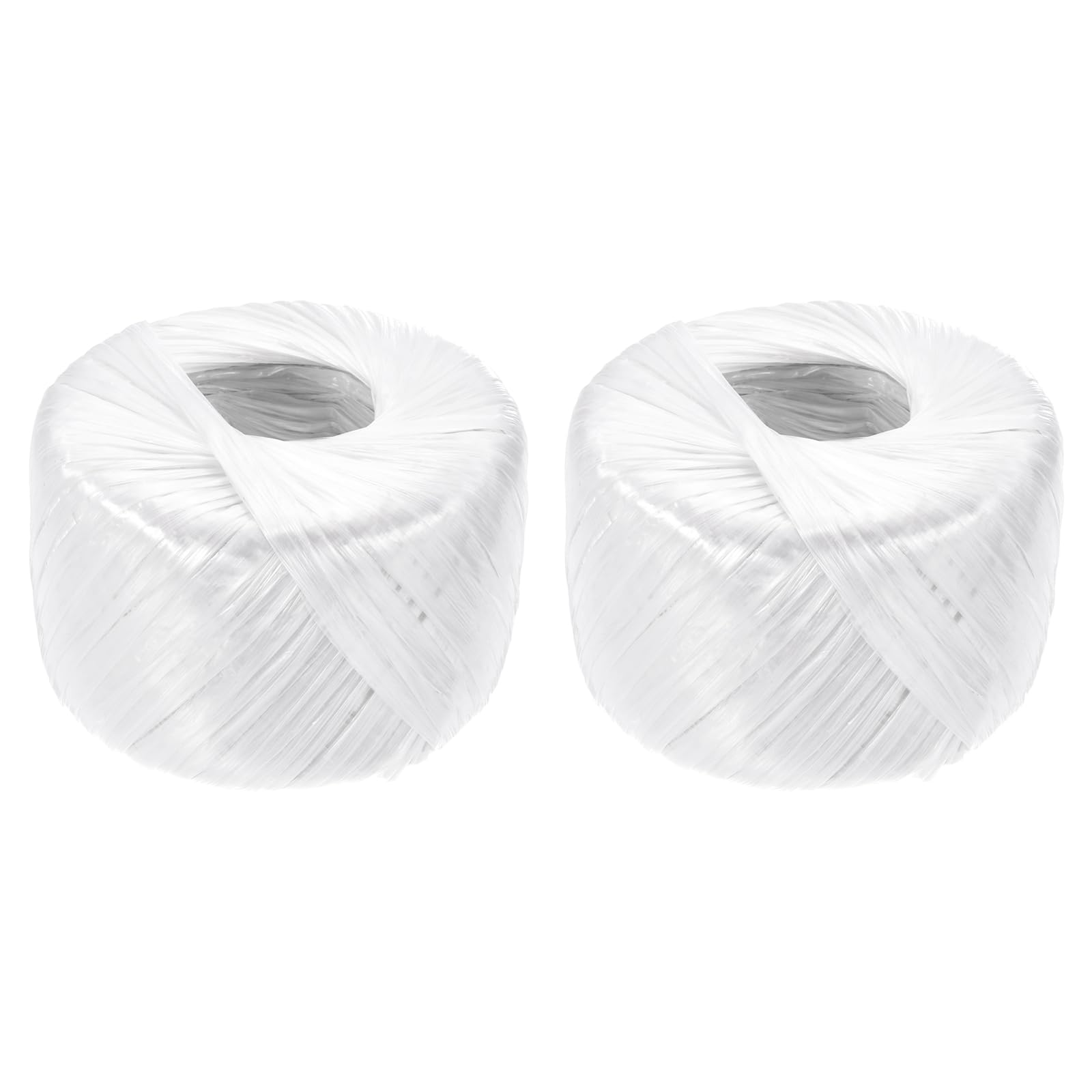 sourcing map 2 Rolls Polyester Nylon Plastic Rope Twine, 100m/328ft Nylon Cord Household Bundled Polypropylene Twine Yarn for Household Gardening Tying Binding Garden Crafts, White