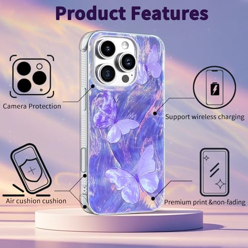 Casegis Compatible with iPhone 16 Pro Max Case,with [Shockproof Protective][Camera Protection] Cute Butterfly Aesthetic Phone Cover Anti-Yellowing Soft Slim Cover for Women Girl-Purple by Casegis - Used condition - Image 4