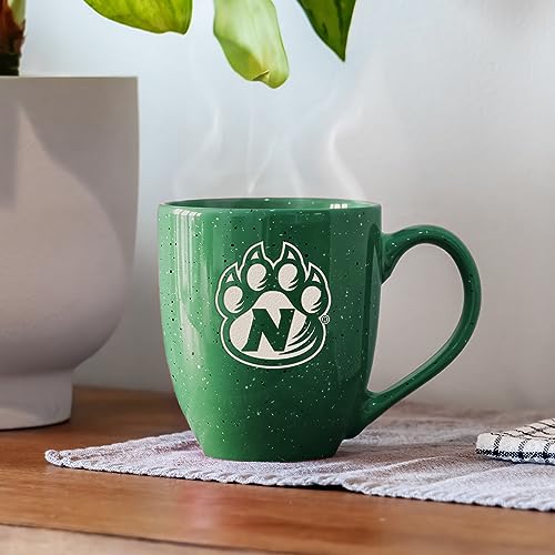 Image of Rico Industries NCAA Northwest Missouri State Bearcats Green Personalized 16 oz. Team Color Laser Engraved Speckled Ceramic Coffee Mug