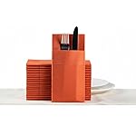 Terracotta Dinner Napkins Cloth Like with Built-in Flatware Pocket, Linen-Feel Absorbent Disposable Paper Hand Napkins for Kitchen, Bathroom, Parties, Weddings or Events, 16x16 inches, Pack of 50