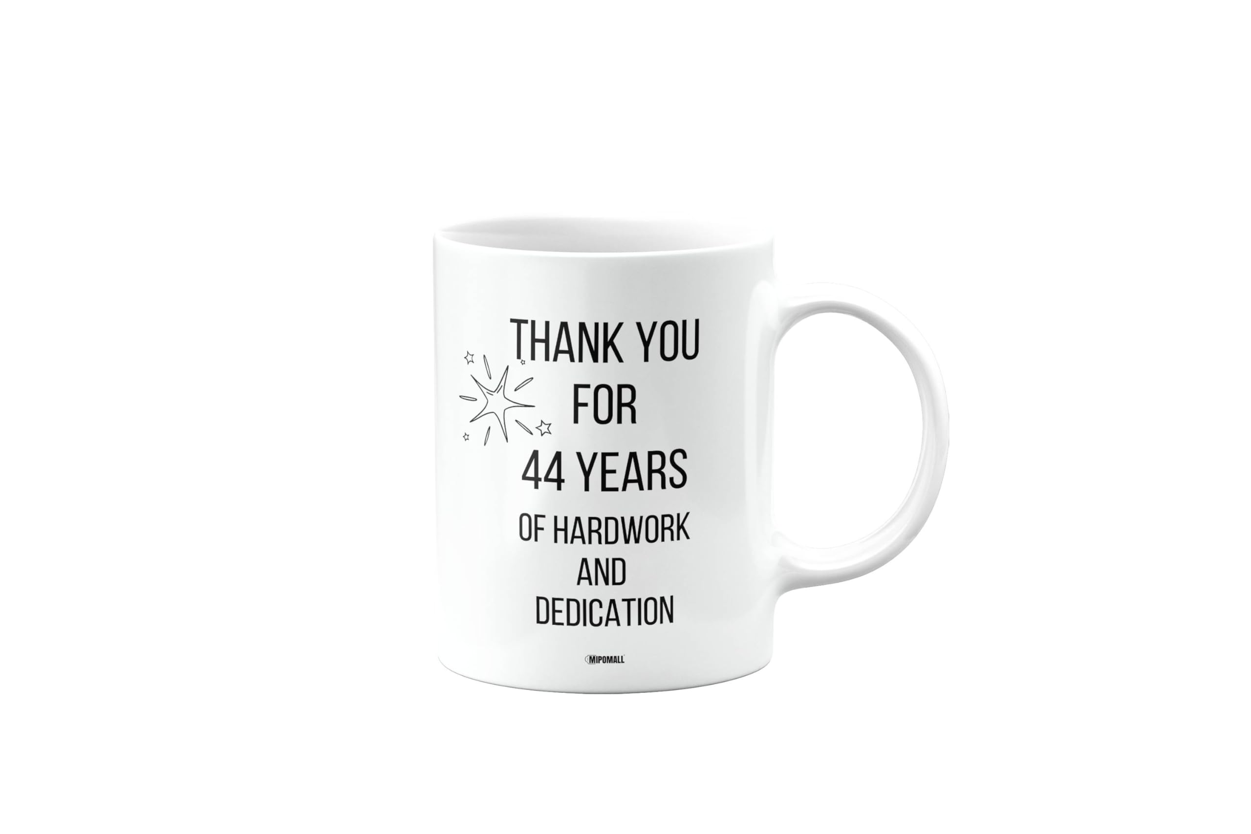 MIPOMALL 44 Years Work Anniversary Mug, Employee Gift, Thank You Mug for Employee from Boss or Employer, Leaving or Retirement Present, Presents for Christmas, mm-CA_217_45