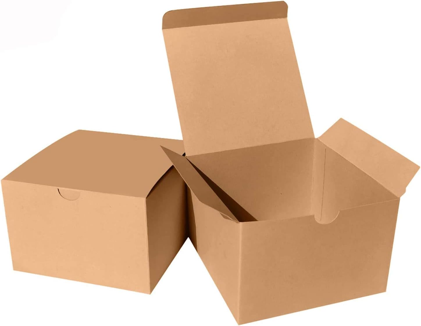 Niclogi Kraft Gift Boxes 20 Pack 5 x 5 x 3.5" Fold Recyled Paper Boxes Bridesmaid Proposal Boxes Easy Assemble with Lids for Gifts Mugs Cupcake Wedding
