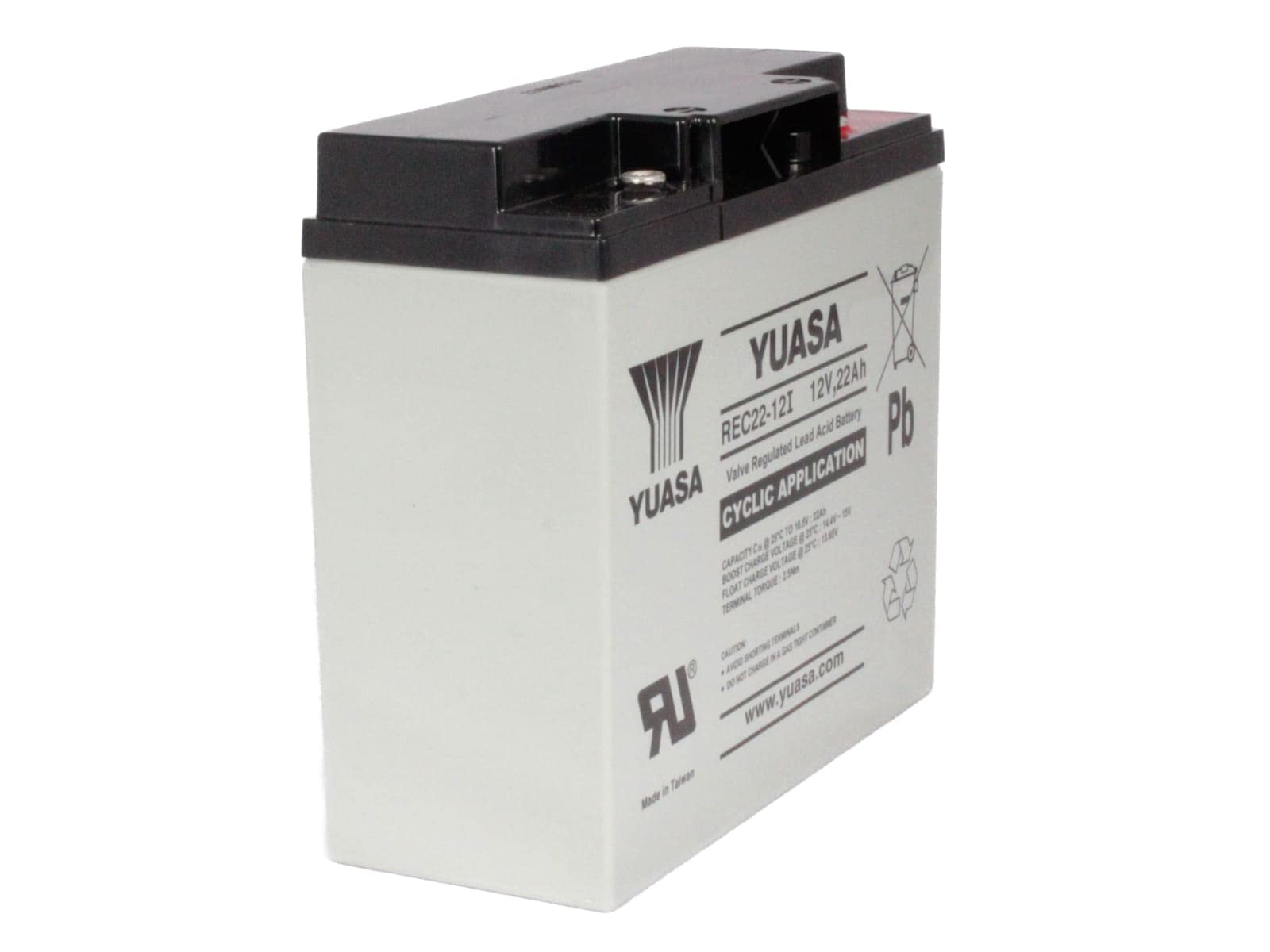 YUASA REC22-12 Batería Cíclica 12V 22Ah 181x77x167 mm