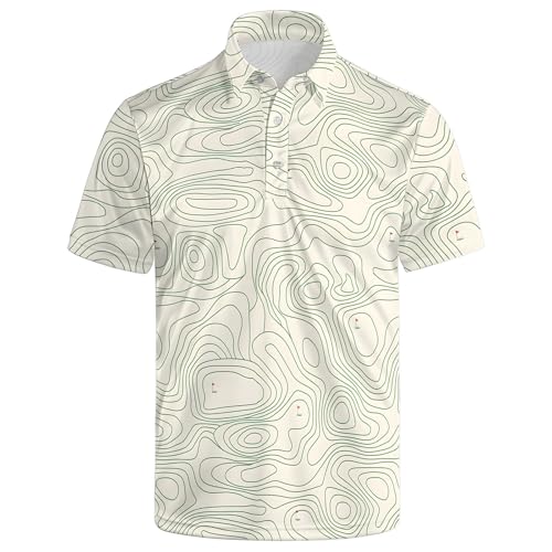Polo de golf homme noir floral imprimé grande taille 4XL chic