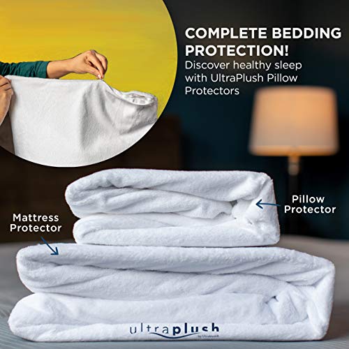 UltraBlock Ultra Plush Premium Waterproof Mattress Protector (Queen) – Ultra Soft, Breathable, Vinyl Free, Noiseless Mattress Cover, Fitted Style with Deep Pockets (15-18"), Bedwetting, Bed Cover - Thumbnail 7