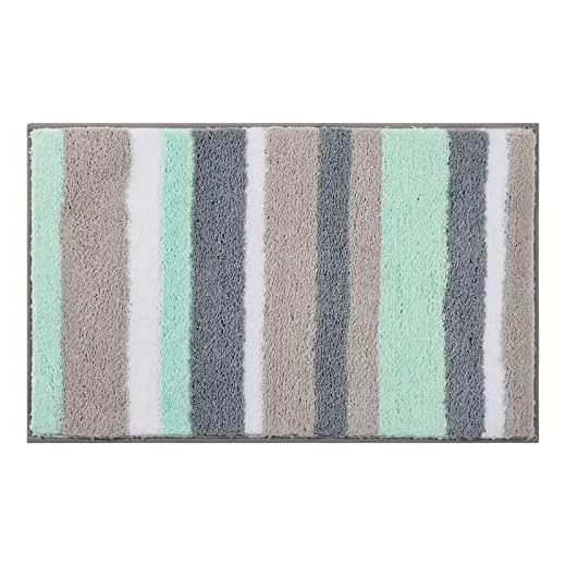 Pauwer Alfombrillas de baño de Microfibra Antideslizante Absorbente Alfombra de Baño Máquina Lavable,Verde, 45x65cm