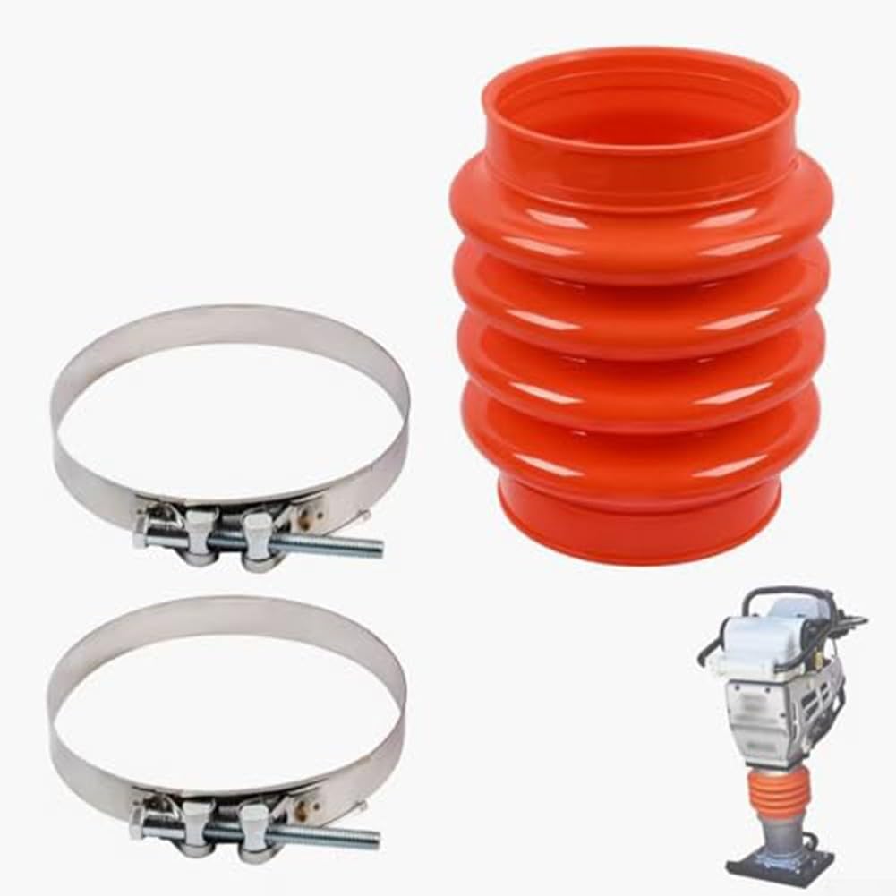 Manga de tubo corrugado y 2 abrazaderas compatibles con multiquip MT70 MT75 MT85, pieza de repuesto 4451611 para equipos eléctricos al aire libre, ajuste de metal ABS