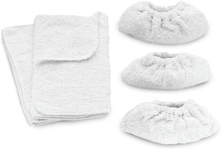 Terry Cloth Kit for Steam Cleaners, Includes 2 Cotton Floor Cloths and 3 Hand Nozzle Covers, for SC Series, Absorbent Replacement Pads