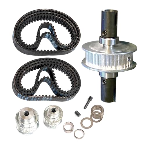 Aluminum Belt Drive System Kit for Arrma 6S 1/8 Typhon&1/7 Infraction/Felony/Limitless F1 V1,Transmission Belt Kit for Center Differential,Drive Train Belt Speed Run Spur Input-Not for 1/7 F1 V2