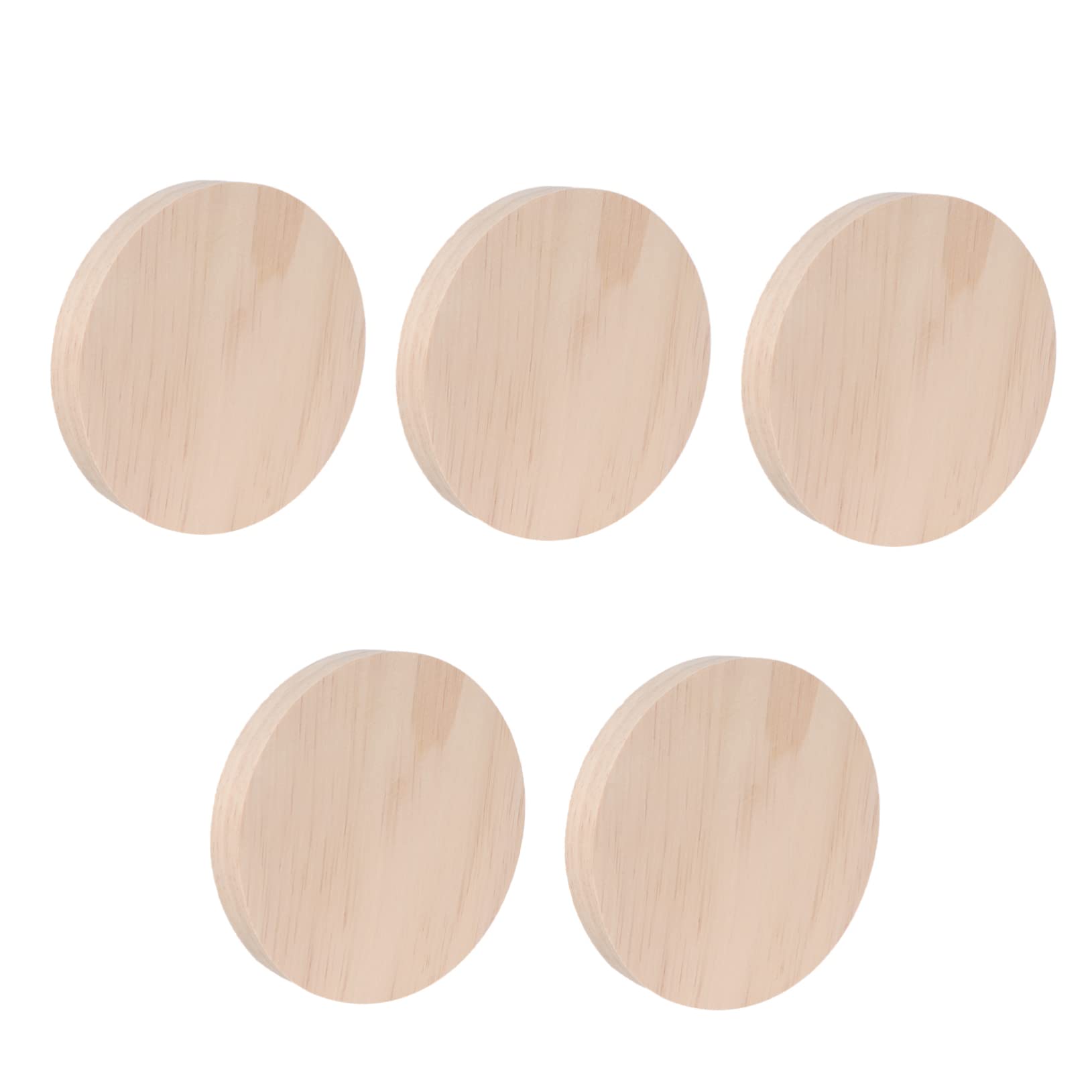 IWOWHERO Wood Material DIY Plate for Decor 5pcs Round Plate DIY Material Craft Hardwood