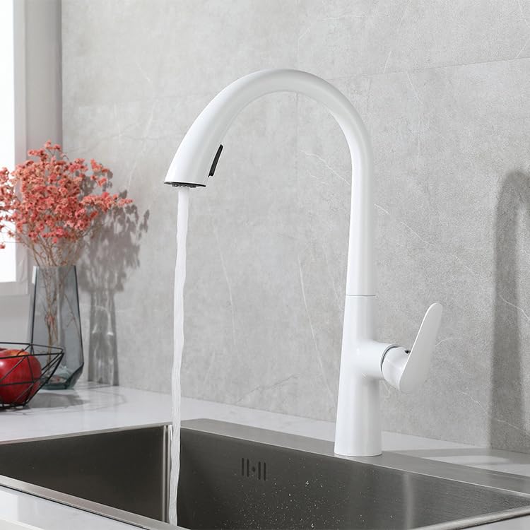 Robinet d'évier rotatif 360° avec mitigeur eau chaude froide et buse double fonction - 3