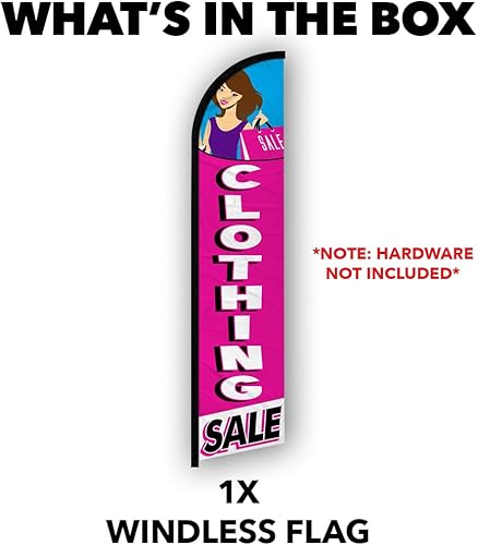 Miniatura 4 de Bandera publicitaria sin viento para venta de ropa, perfecta para minoristas, negocios, tiendas, tiendas