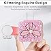 Glitter Cable Protector for iPhone 18W/20W Adapter Charger, Bling Luxury Butterfly Bow Tie Pattern, Clear Data Line Cable Wire Saver Charger Protector for iPhone 11 12 13 14 15 Pro Max-Pink