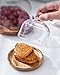Rikyo Glass Dessert Dome with Wood Base,Mini Cake Stand,Cake Plate Wooden Plates with Dome,Fruit Display Server Tray for Kitchen,Wedding,Appetizer Dessert and Cheese Serving Stand (Round-3.25