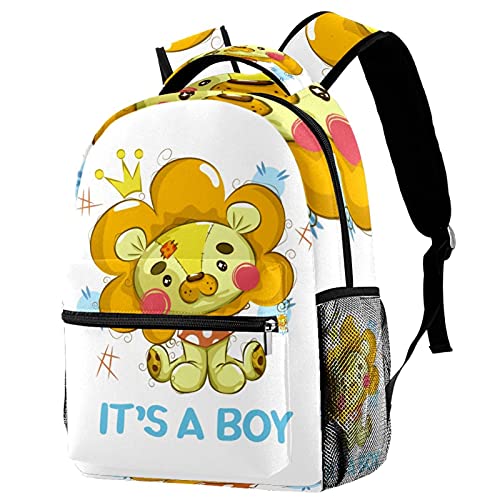 Sac à dos de voyage enfant en peluche Lion bleu ciel pour garçon et fille
