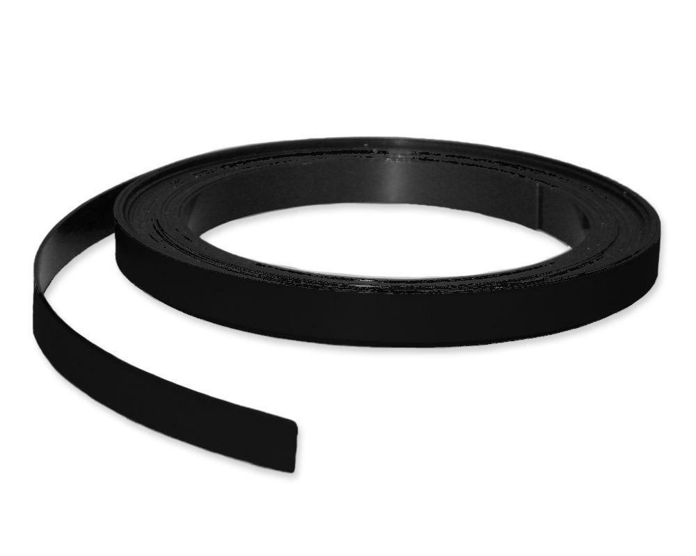Magnetic-Racking Strip 10mm Wide x 0.85mm Thick x 5M Long, Color Strip Roll can be Written on to Mark Areas - for use in Warehouses as Racking Strip Magnetic Labels, Colour:Black